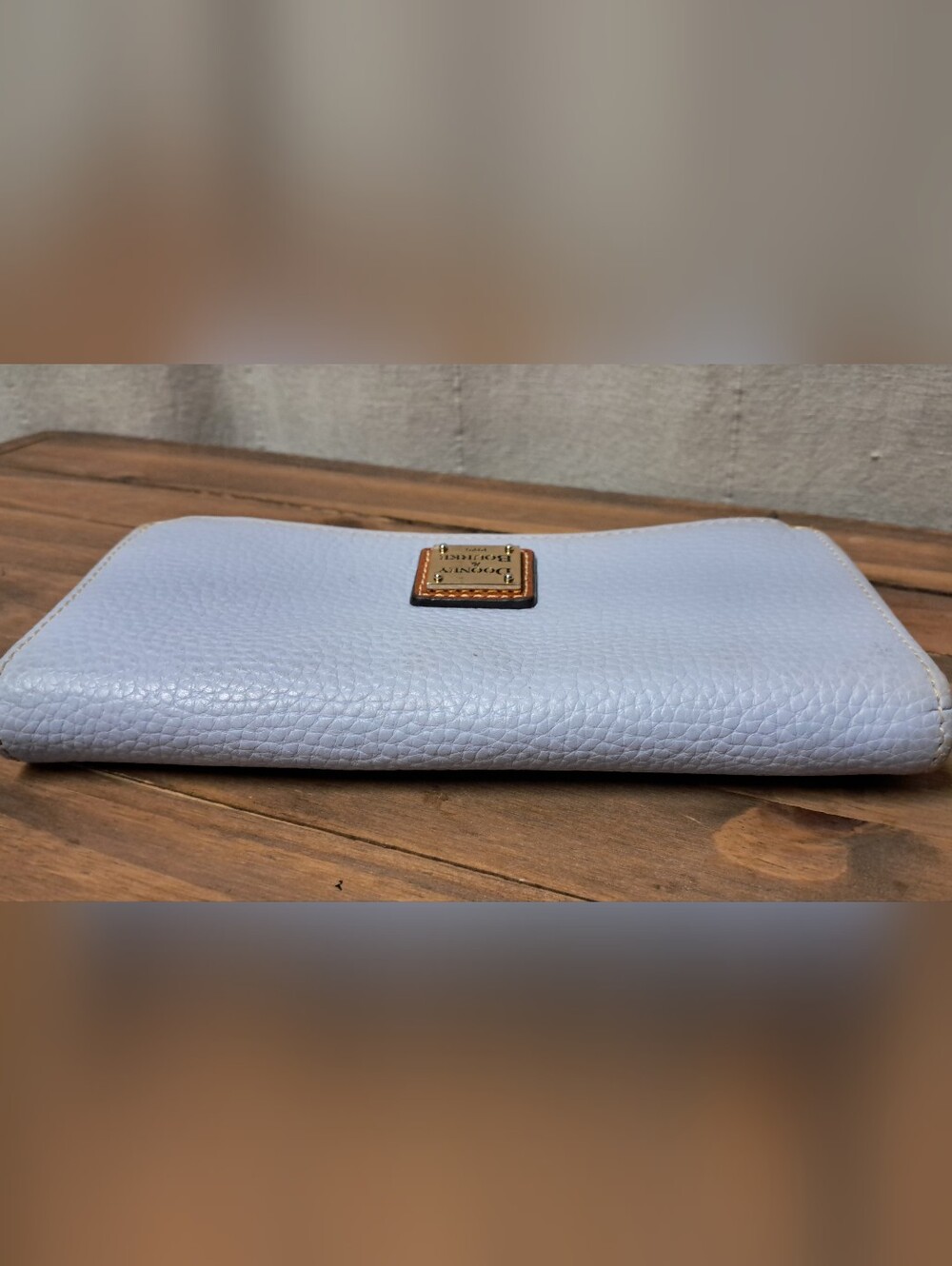 Dooney & Bourke Pebble Grain Folded Zip Wristlet Wallet - Glacier Blue - Picture 10 of 11